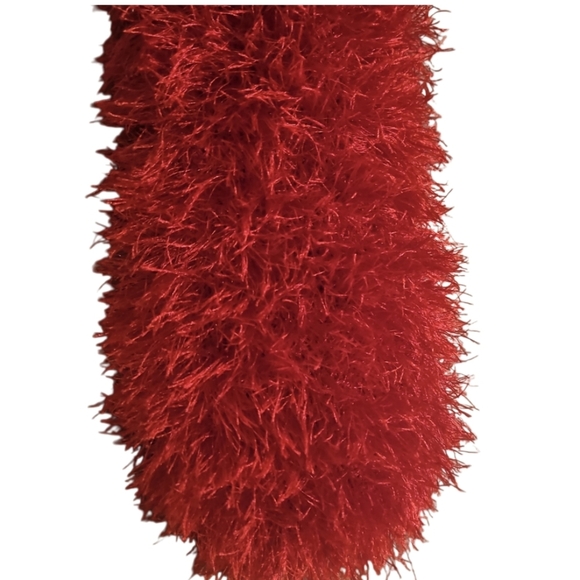 Hand Crafted Eyelash yarn Furry Knit Scarf Rainbow faux Fur LGBTQA+ Boa Scarf - Picture 11 of 17